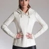Women Blanc Noir Motos*Asym Hooded Moto