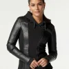 Women Blanc Noir Motos*Asym Hooded Moto