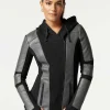 Women Blanc Noir Motos*Asym Hooded Moto