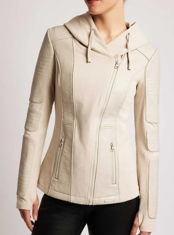 Women Blanc Noir Motos*Asym Hooded Moto