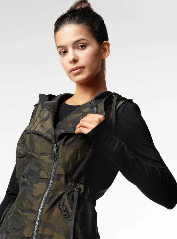 Women Blanc Noir Olive*Camo Elongated Vest