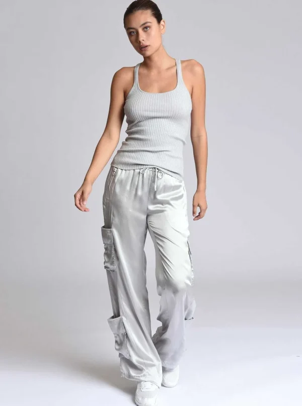 Women Blanc Noir Naval Blue*Chelsea Silk Wide Leg Pant