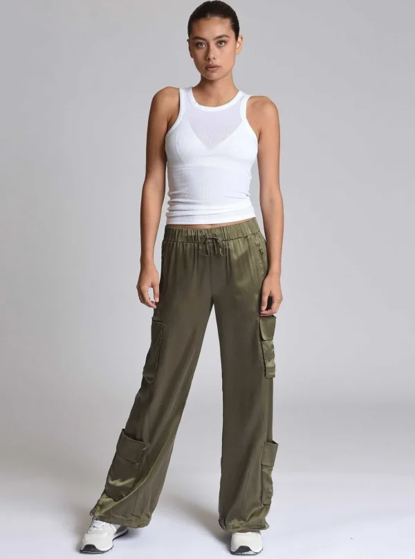 Women Blanc Noir Naval Blue*Chelsea Silk Wide Leg Pant