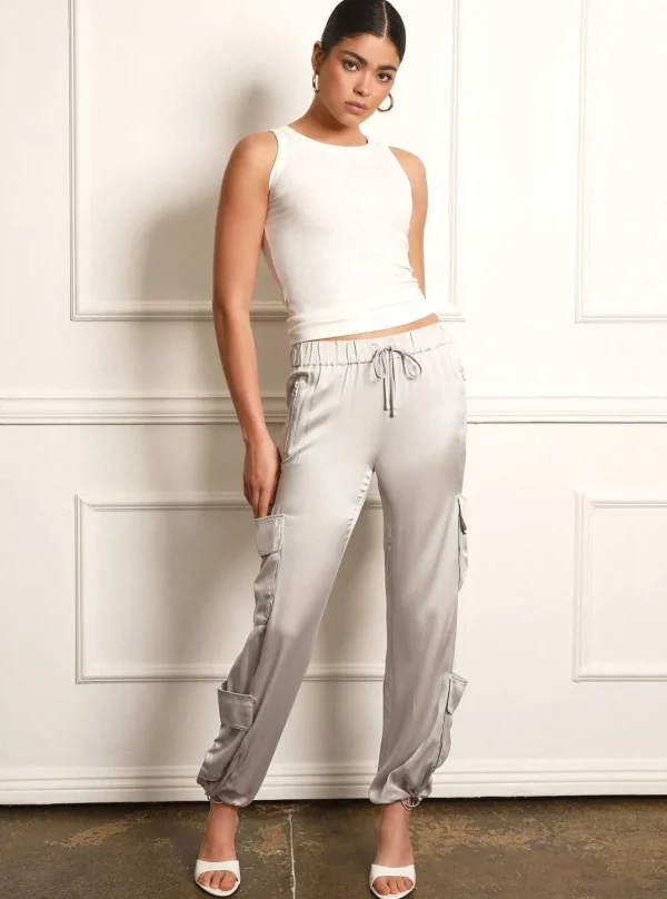 Women Blanc Noir Naval Blue*Chelsea Silk Wide Leg Pant