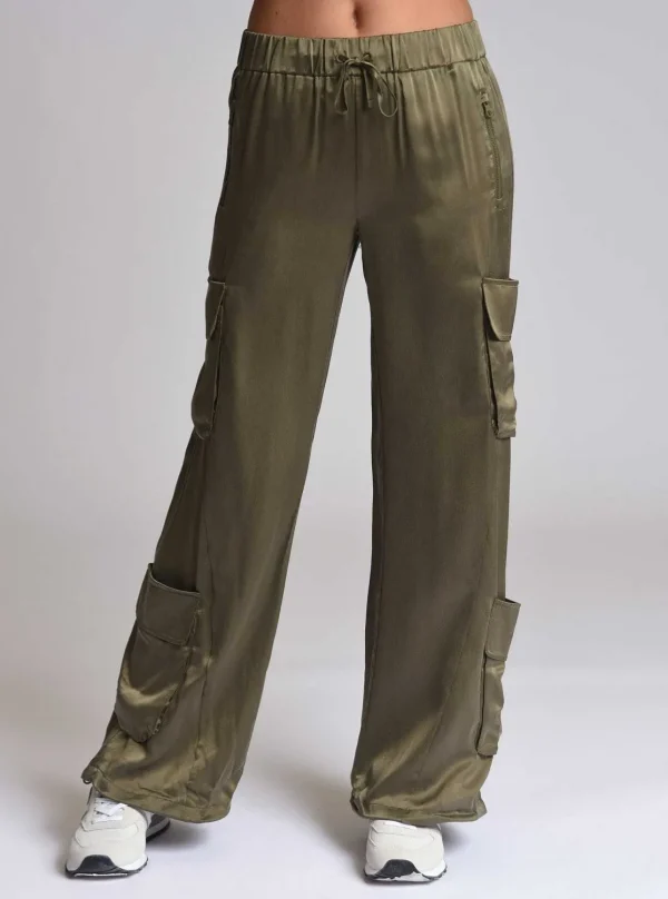 Women Blanc Noir Naval Blue*Chelsea Silk Wide Leg Pant