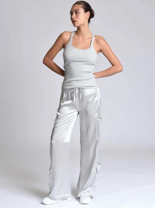 Women Blanc Noir Naval Blue*Chelsea Silk Wide Leg Pant