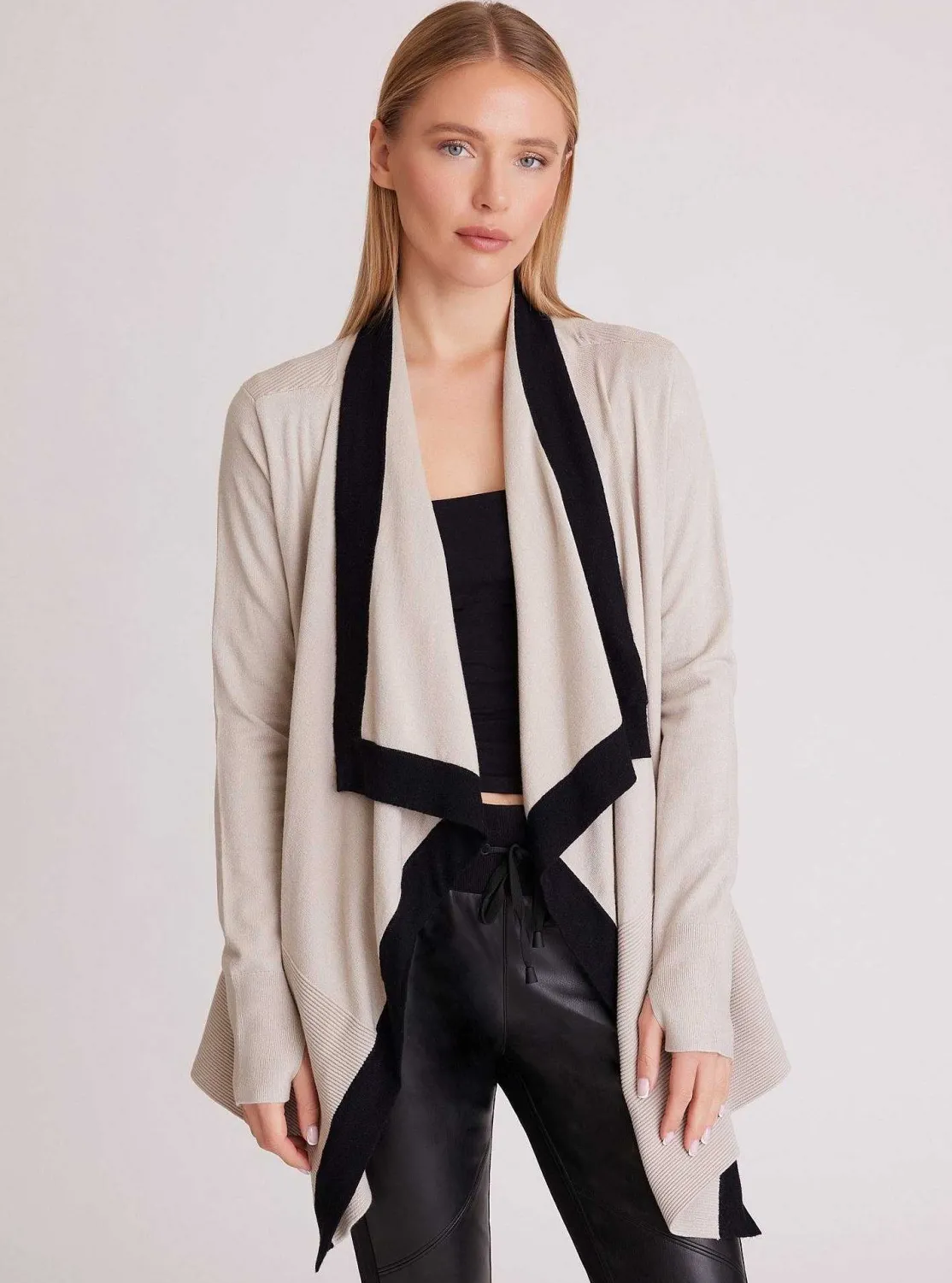 Women Blanc Noir Sweaters*Color Blocked Portola Cardigan
