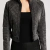 Women Blanc Noir Motos*Denim Moto Jacket