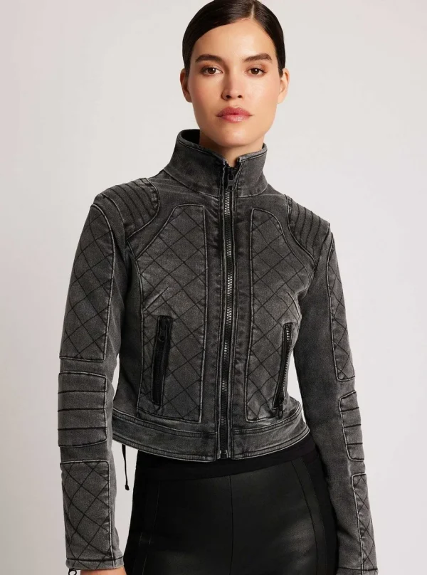 Women Blanc Noir Motos*Denim Moto Jacket