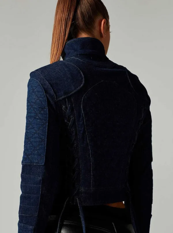 Women Blanc Noir Motos*Denim Seville Moto Jacket