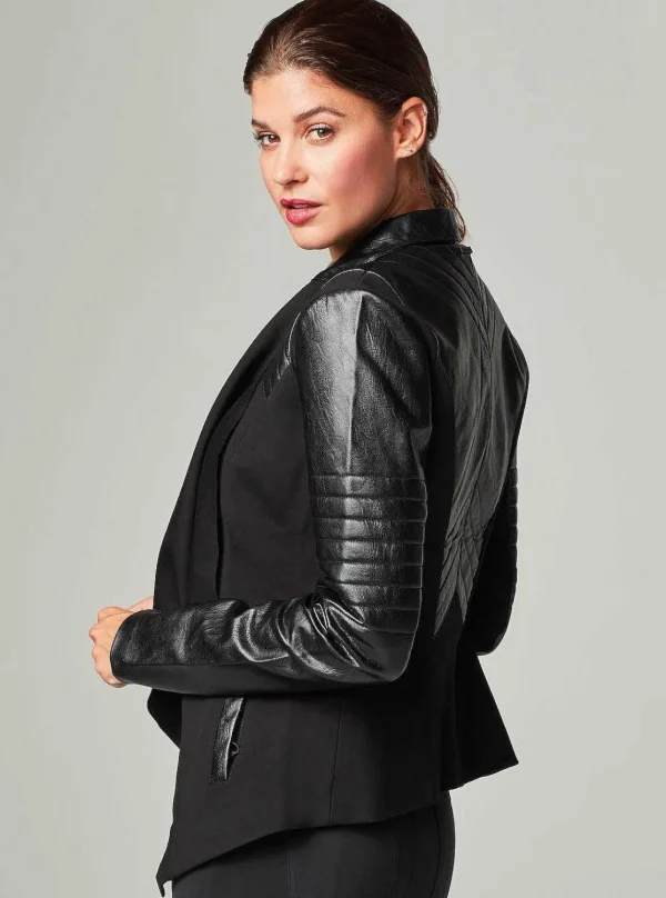 Women Blanc Noir Travel*Drape Front Jacket