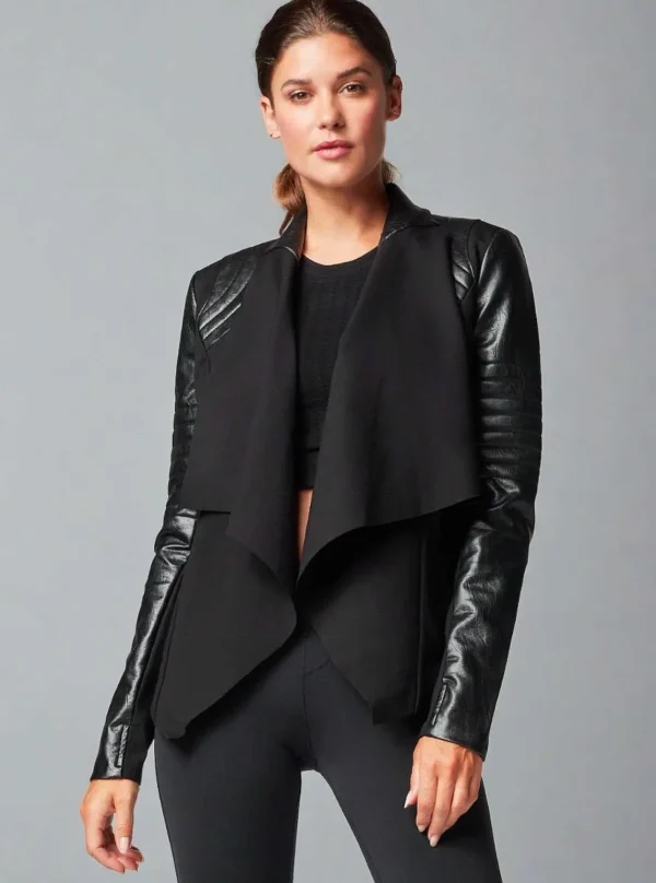 Women Blanc Noir Travel*Drape Front Jacket