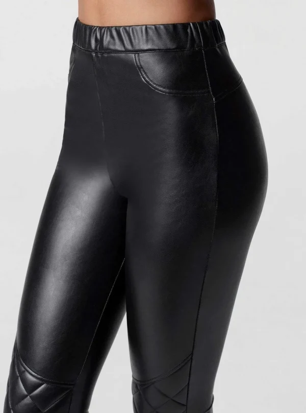 Women Blanc Noir Bottoms*Gold Quilted Legging