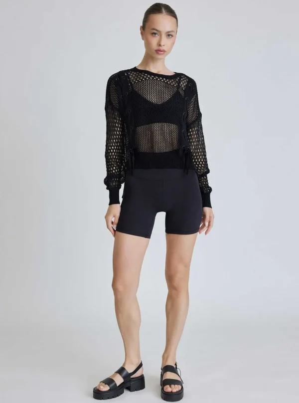 Women Blanc Noir Tops*Lace Up Sweatshirt