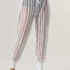 Women Blanc Noir Bottoms*Linear Mesh Jogger