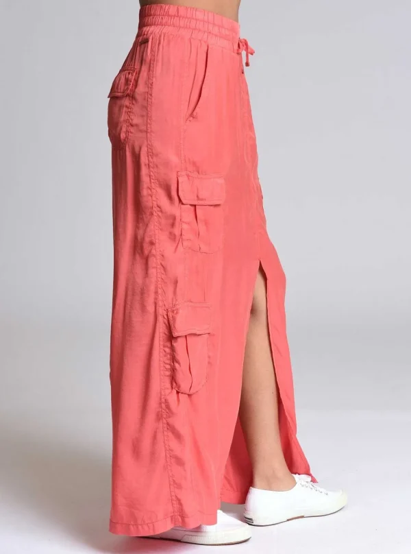 Women Blanc Noir Cranberry*Phoenix Tencel Cargo Skirt