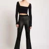 Women Blanc Noir Bottoms*Ponte Leather Bootcut