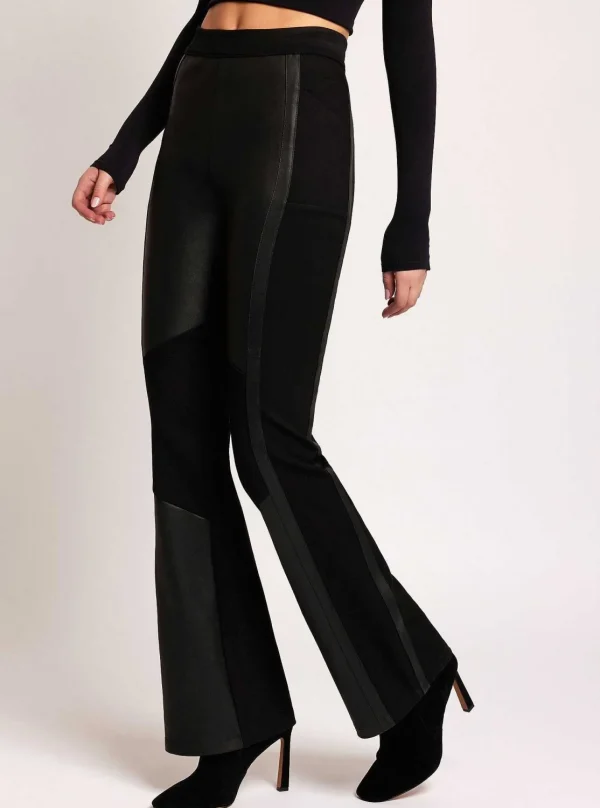 Women Blanc Noir Bottoms*Ponte Leather Bootcut