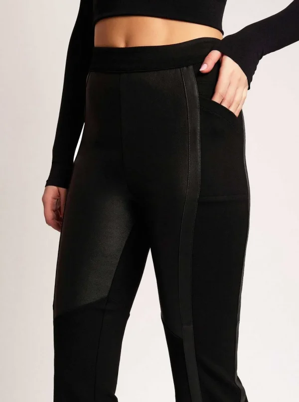 Women Blanc Noir Bottoms*Ponte Leather Bootcut
