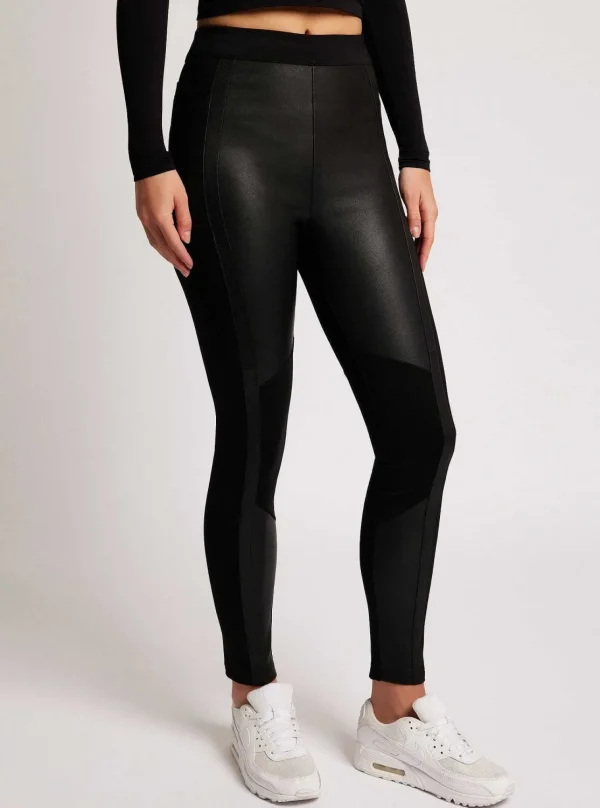 Women Blanc Noir Bottoms*Ponte Leather Legging