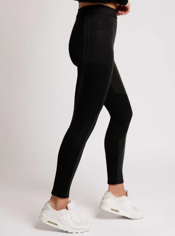 Women Blanc Noir Bottoms*Ponte Leather Legging
