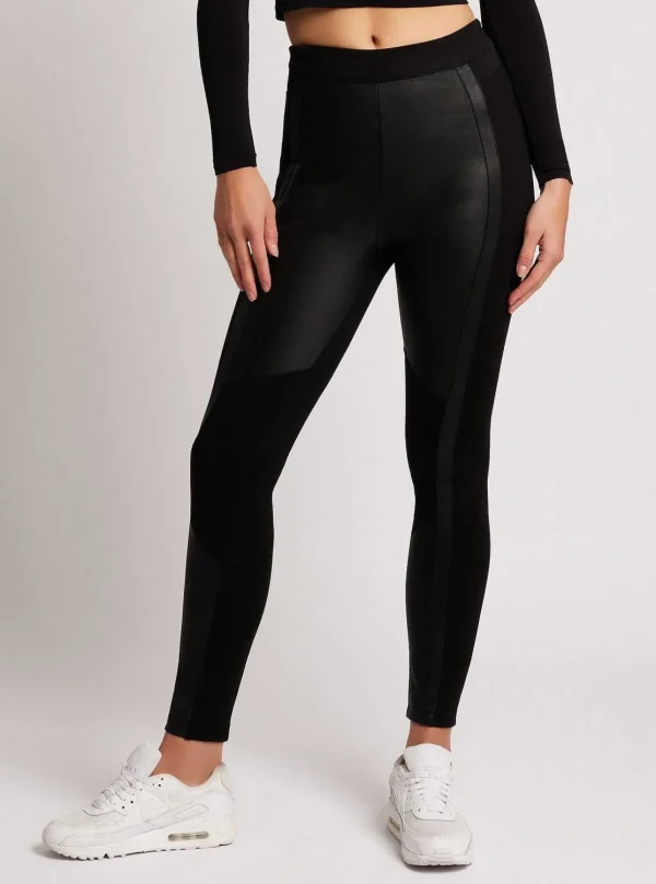 Women Blanc Noir Bottoms*Ponte Leather Legging