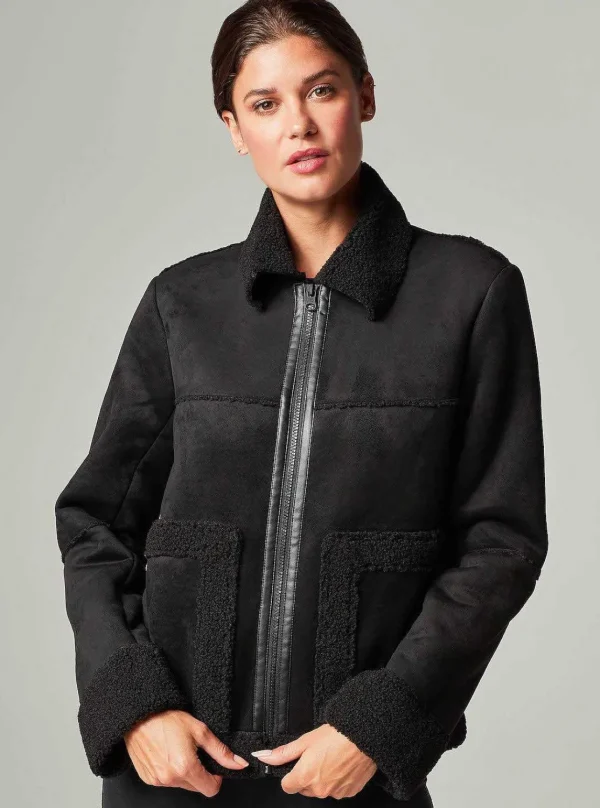 Women Blanc Noir Motos*Sherpa Zip Up Moto