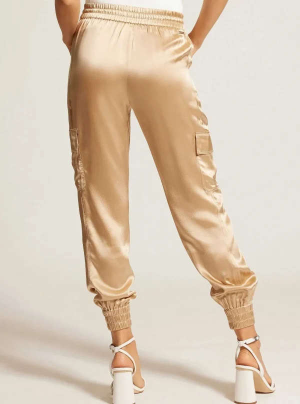 Women Blanc Noir Bottoms*Silk Jogger Gold Trims