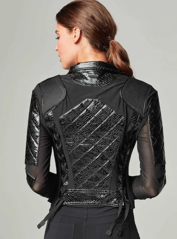 Women Blanc Noir Motos*Snake Moto Jacket