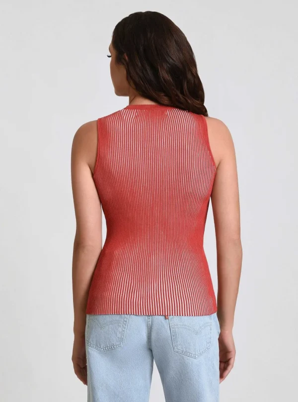 Women Blanc Noir Tops*Two Tone Rib Tank