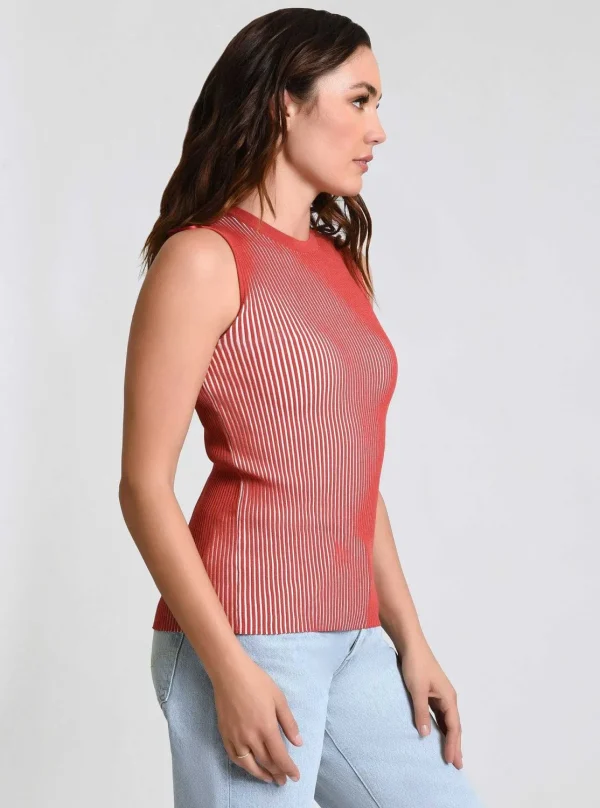 Women Blanc Noir Tops*Two Tone Rib Tank