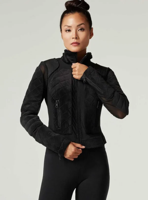 Women Blanc Noir Motos*Velour Moto Jacket