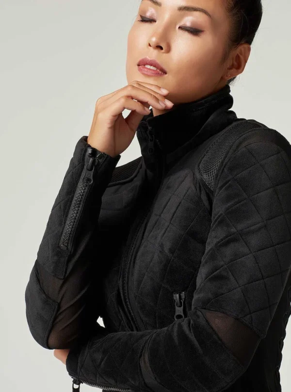 Women Blanc Noir Motos*Velour Moto Jacket