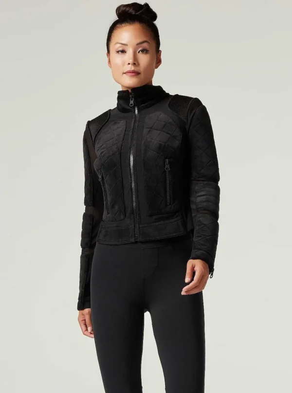 Women Blanc Noir Motos*Velour Moto Jacket