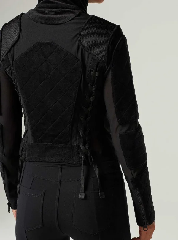 Women Blanc Noir Motos*Velour Moto Jacket