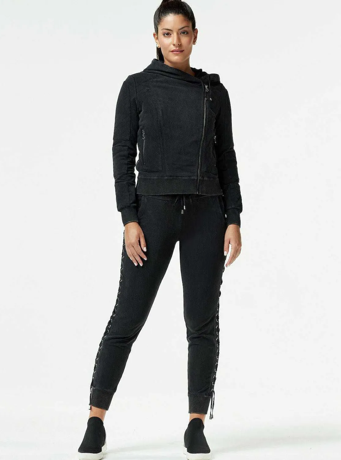 Women Blanc Noir Bottoms*Vintage Wash Lace Up Jogger