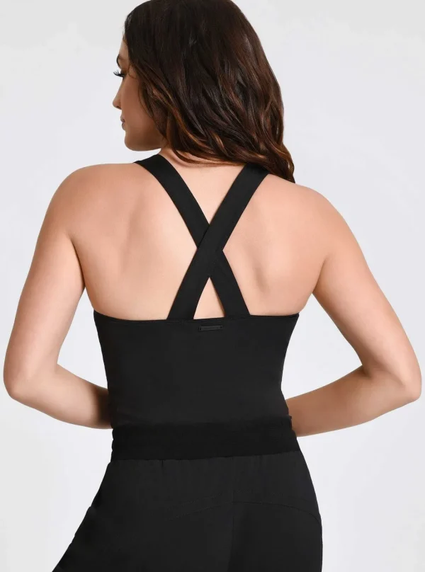 Women Blanc Noir Tops*Zip Front Bodysuit